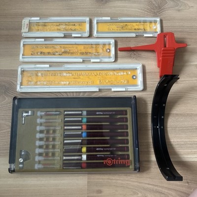 Rotring Radiograph Tuschefüller Set Vintage + Zeichen-Set + Neigungsmesser