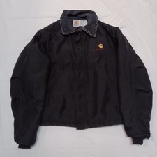 Carhartt J20 BLK Jacket Mens M Regular Arctic Quilt Lined USA Spellout Vintage