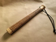 RMJ Tactical, Gold Point Forge Billie Club, Natural Hickory, Knotwork Engraving