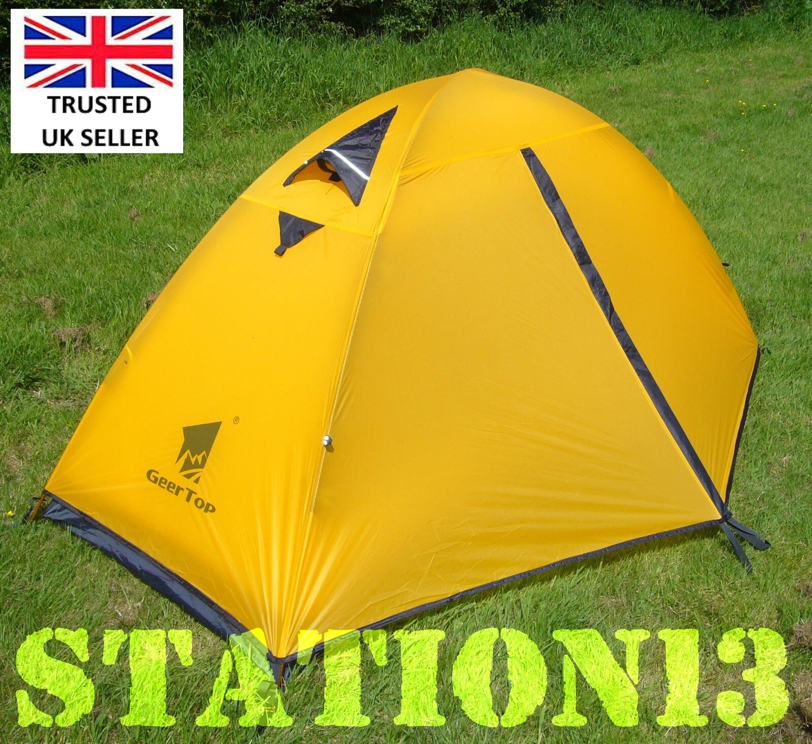 Lightweight Backpacking Tent - 3 Season - 1 Man Tent - Camping - YELLOW 1.8 kg