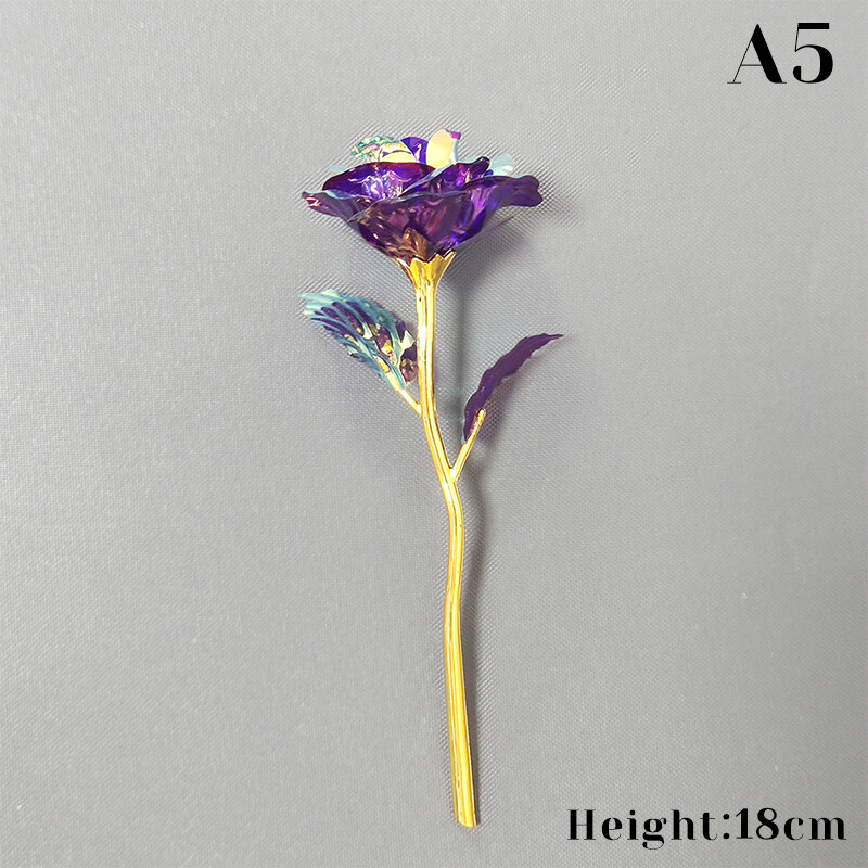 Artificial Flower Rose Valentine's Day Gift 24K Gold Plated Golden Rose