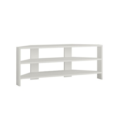 Eck TV-St�nder mit Schr�nken und Regal f�r zus�tzlichen Stauraum, DECORTIE