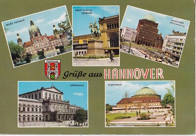 AK - (D) - Hannover - Anzeigerhochhaus - Stadthalle - Ernst-August-Denkmal