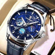 POEDAGAR Men's Chronograph Wristwatch Luxury Waterproof Luminous Men Watches