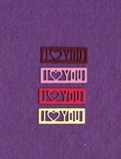 WORD SCALLOPED I LOVE YOU die cuts scrapbook cards