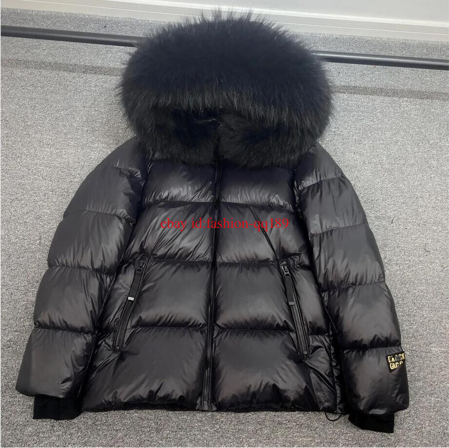 Damen warme Winterjacke Echt pelzkragen daunen jacke Mantel Parka