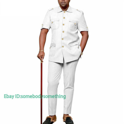 Men African Suit Dashiki Coats and Ankara Pants 2 Piece Set Wedding Outfits