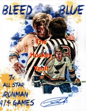 Garry UNGER St. Louis BLUES #7 Signed BLOODY Fight COLLAGE Custom 11X14 7X AS