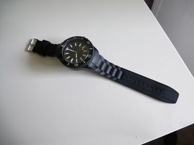AURIOL OWIM Herren Damen Unisex Sport Uhr Quarz Uhr Schwarz Silikonband 5 Bar