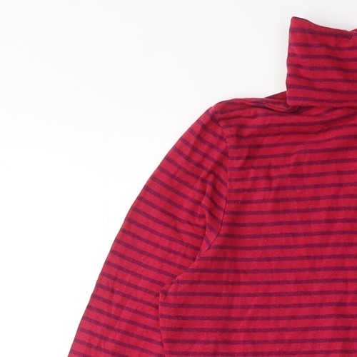 Lands' End Women's Red Mock Neck Striped T-Shirt M - Picture 12 of 12