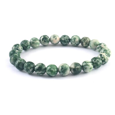 Natural Green Tree Agate Gemstone Beads Bracelets 8MM unisex Gift AAA Quality