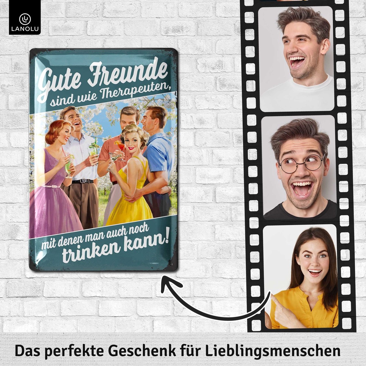 Vintage Blechschild "Trinkhalle Bier" - Witzige Geschenkidee, 28x12 Cm, Aus Metall Mit Retro-Design Für Kneipe, Bar Oder Man-Cave