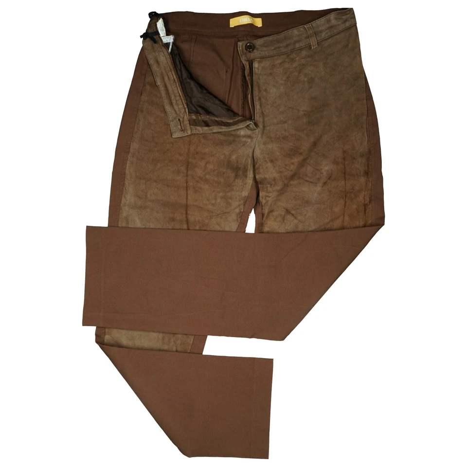 BIBA Damen Jeans Hose mid Rise Gr. 40 L W30 L30 vorne-Leder, hinten-Stoff braun - Bild 2 von 4