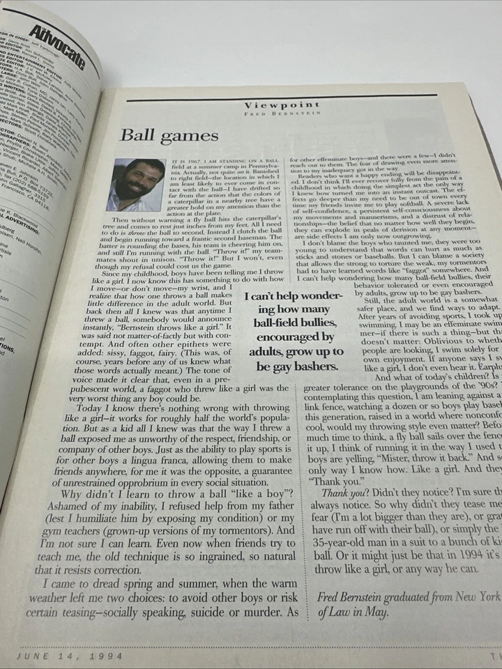 Advocate июнь 1994 Джек Кеворкян Ричард Коуэн Джейн Rule Gay Games Lgbtq Queer - Изображение 3 из 4