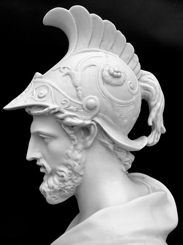 AJAX THE GREAT - CLASSICAL MARBLE BUST / SCULPTURE - MADE IN ENGLAND 16" 5kg - Picture 6 of 10