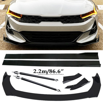 Front Bumper Lip Spoiler Splitter Glossy Black Extension For Kia Soul