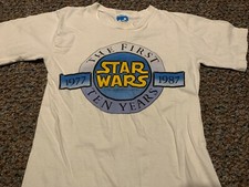 STAR WARS rare vintage 1987 official The First Ten Years t-shirt DISNEY Small
