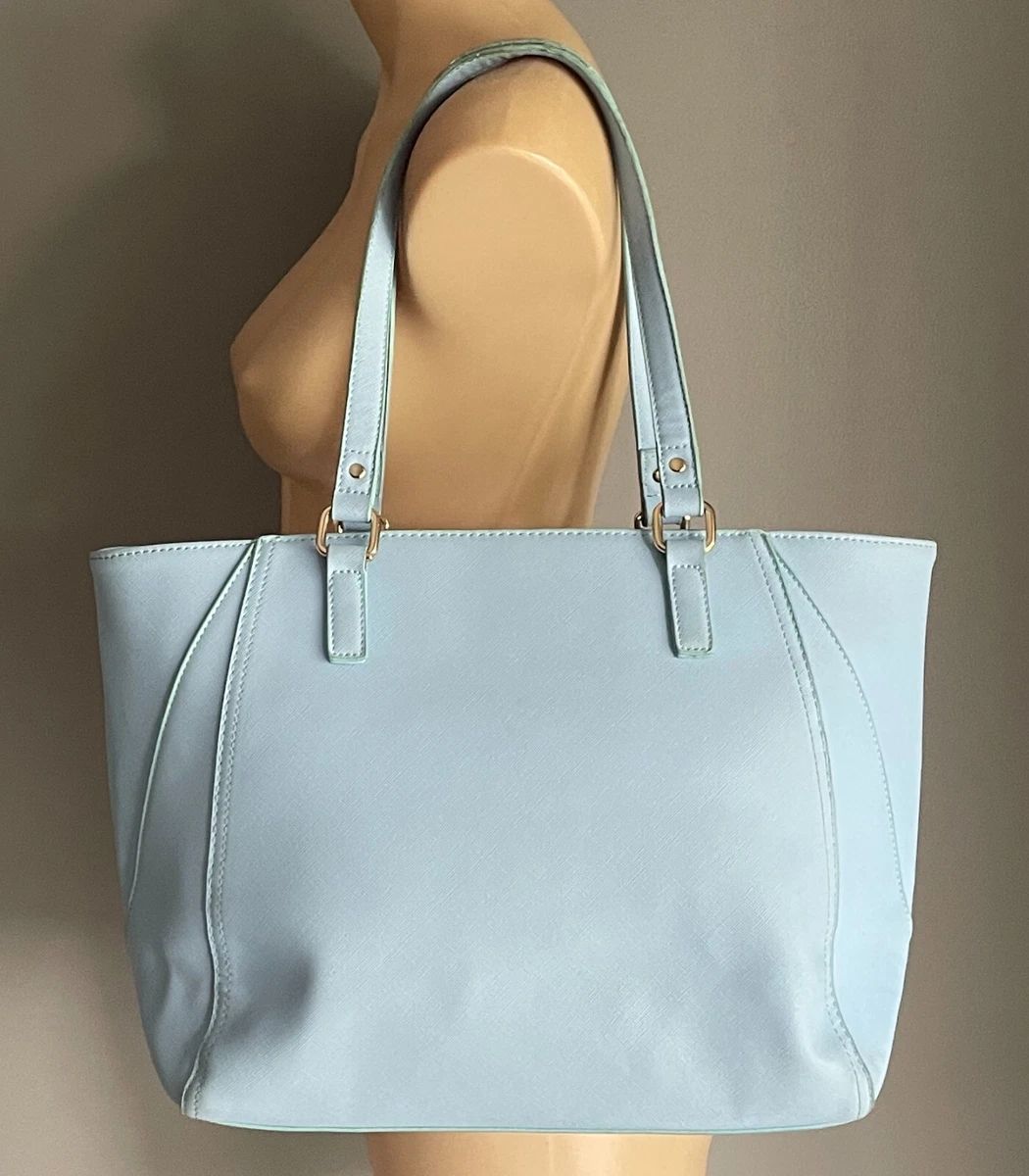 COLETTE by COLETTE HAYMAN Light Blue Vegan Leather Pleather Tote