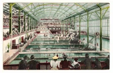 1907 PC: View of Crowded Interior of Sutro Baths – San Francisco, California