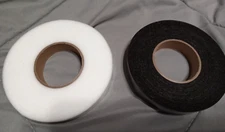 LOT OF 2 IRON ON HEMMING TAPE - ONE WHITE AND ONE BLACK - NO SEWING
