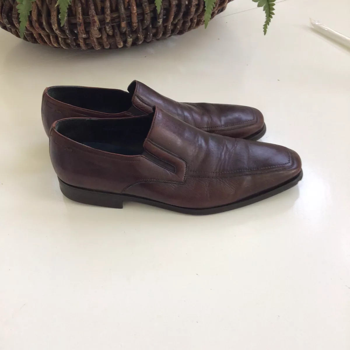 MAGNANNI Linea Merino Brown Leather Loafers Mens US 10 .5 M 16980