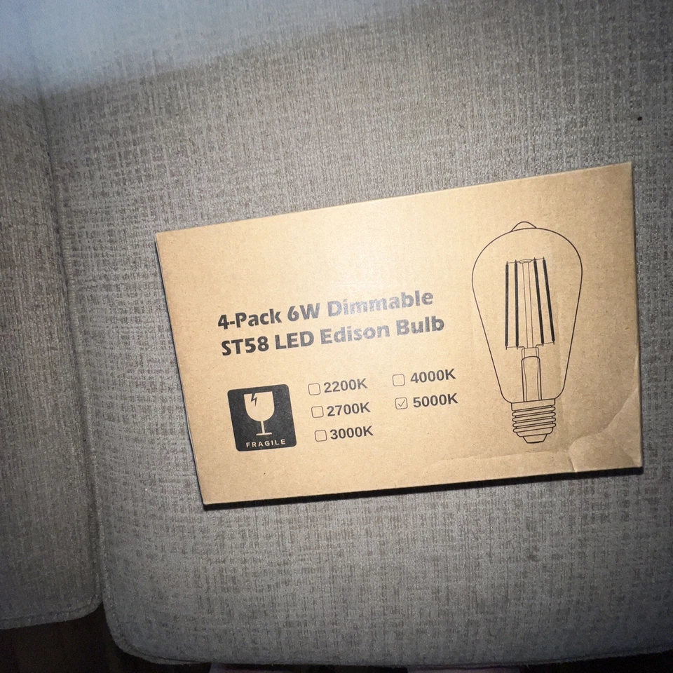 Light Bulbs LED Edison 4 Pack 6WDimmable Vintage Style Filament Warm Lighting - Image 3 of 4