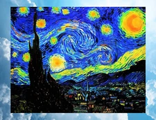 Starry Night Van Gogh WINDOW CLING Size 10.1" Repositionable Vinyl