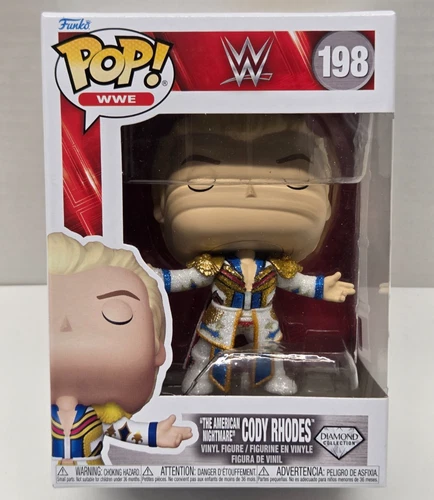 CODY RHODES - WWE WWF Funko POP! #198 Diamond Glitter Vinyl Figure NEW BOX WEAR