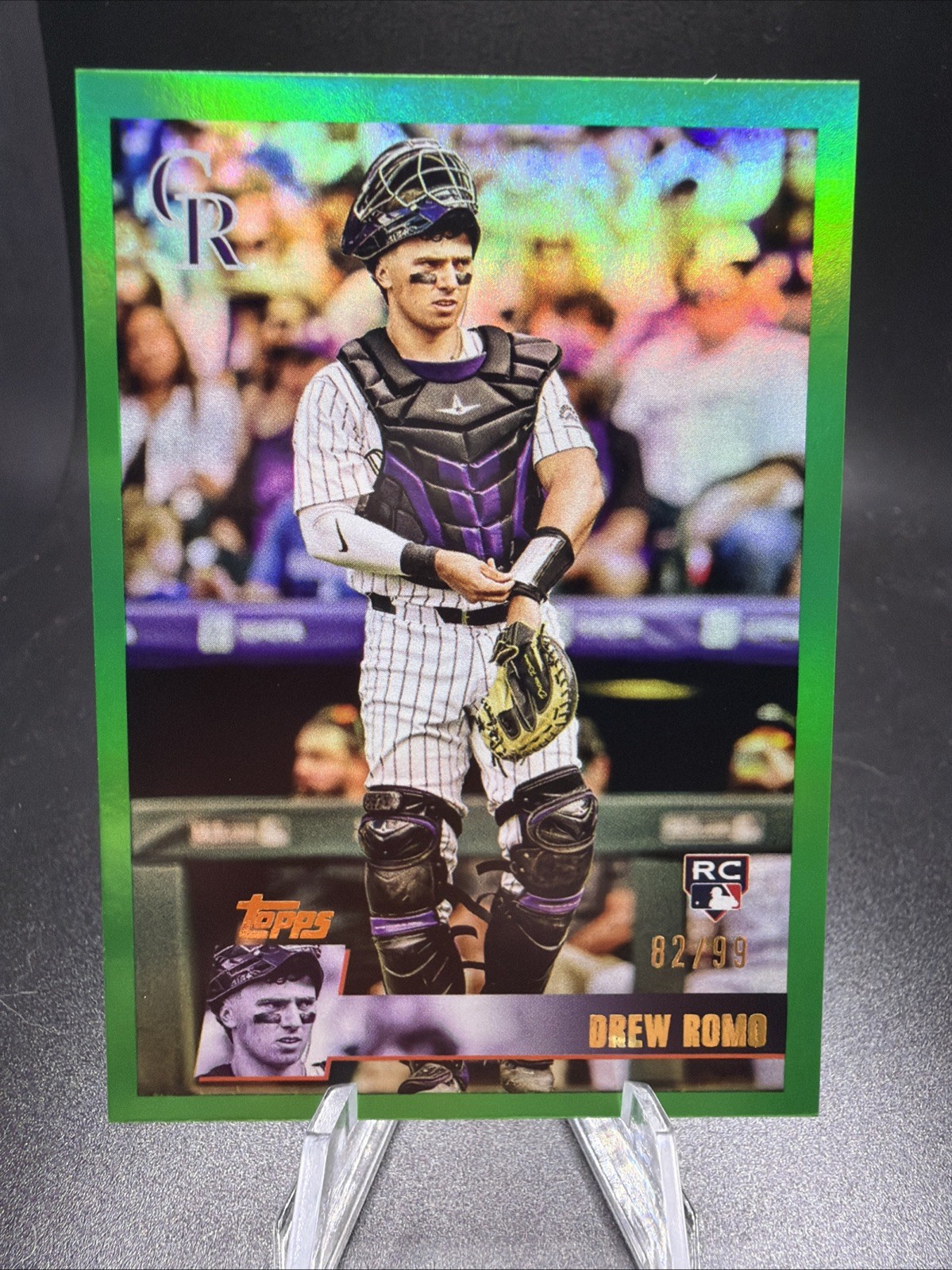 2025 TOPPS ARCHIVES GREEN FOILBOARD #182 DREW ROMO RC 18/99