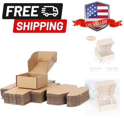 4x4x2 inch Shipping Boxes Bulk 25 Pack Brown, Tab Lock Tuck Top Mailer Boxes ...
