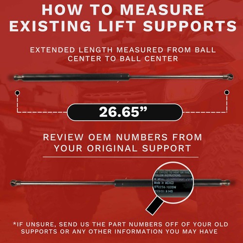 2 Pcs 13mm Metal End Lift Supports - 36" Extended, 200lbs Pressure, For Hatches, Hoods, Trunks - View #4