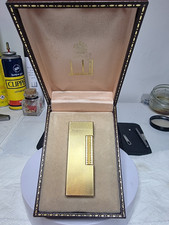 Dunhill Gold Tone Wheatsheaf Pattern Lighter With Original Box- Excellent