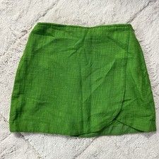 Abercrombie Fitch green tweed wrap mini skirt / skirt womens size XS