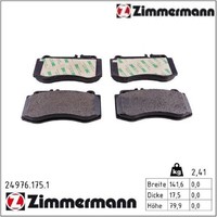 Zimmermann 24976.175.1 Bremsbelagsatz FüR Scheibenbremse Bremsbelagsatz