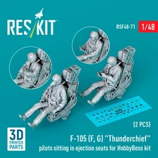 1/48 F-105 F/G Thunderchief Pilots Sitting in Ejection Seats for HobbyBoss