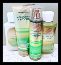 4 Bath & Body Works COCONUT LIME VERBENA Shower Gel Body Cream Lotion Mist Lot