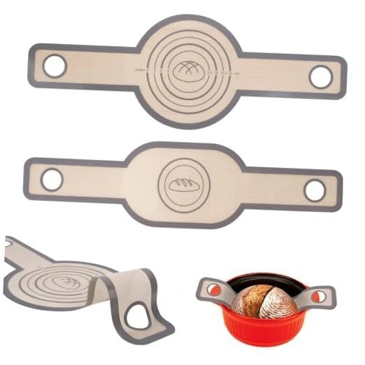 Silicone Bread Sling for Dutch Oven 2 Pcs, Reusable Silicone 2 PCS Oval+Round