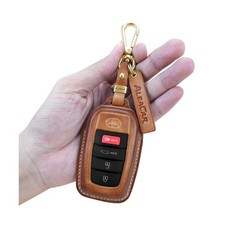 Premium Leather Key Fob Cover with Keychain, Accessories for Toyota, Protecto...