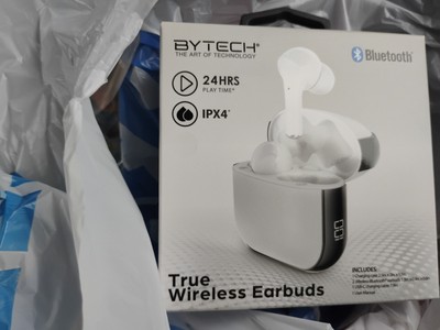 BYTECH  True Wireless Earbuds Bluetooth And Charger Case, Pre Paired. BRAND NEW