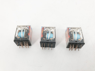 Lot of 3 New Omron MY4IN General Purpose Relay 24VDC 14-Pin - No Box