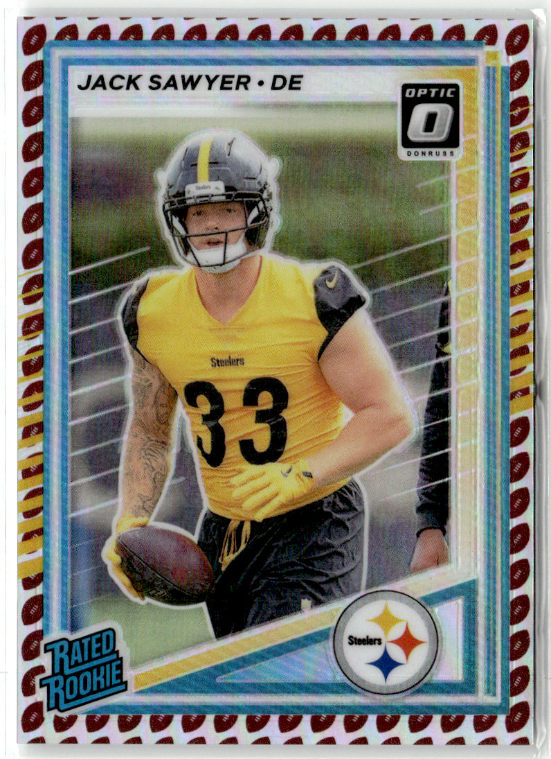 2025 Panini Donruss Jack Sawyer Optic Preview Football Emoji #390 SSP RC Steeler