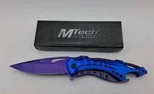 Mtech MTA705PBL Assisted Open Knife Blue/Purple Folding Tactical Linerlock NEW