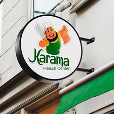 LED Leuchtkasten Doppelseitig Rund 50CM Leuchtreklame Nasenschild Lichtwerbung