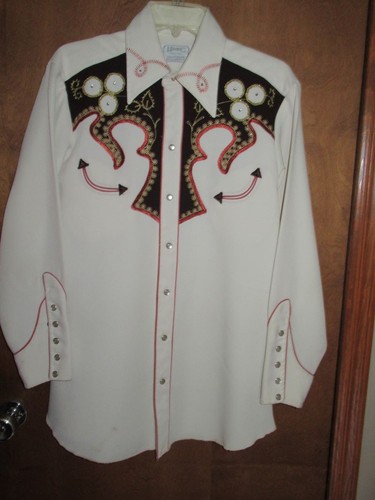 VTG 70'S H BAR C EMBROIDERED CA RANCHWARE PEARL SNAP SHIRT WESTERN ROCKABILLY