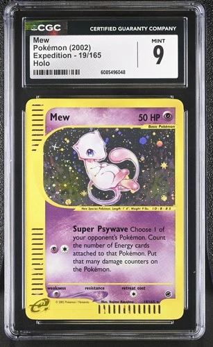 CGC 9 MINT Mew 2002 Expedition 19/165 Holo Pokemon Card