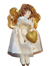 Delton 8" Angel Ornament Detailed Hearts & Flowers
