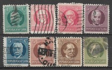 1917,1918 1CUBA Set di 8 francobolli usati (Michel # 39,40a,40b,41-45)