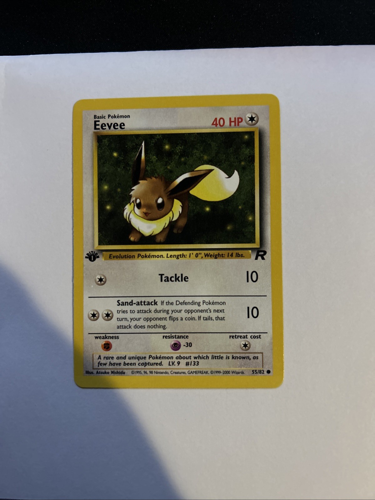 Eevee 55/82 1st Edition Pokémon Card Team Rocket Common WOTC NM