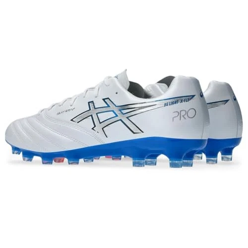 ASICS Soccer DS LIGHT X-FLY PRO 3 Uomo 1101A072-100 24,5 cm 2E US6,5 Bianco/Blu - Immagine 2 di 4
