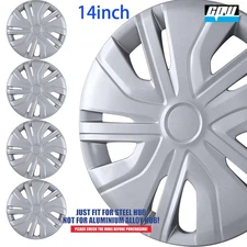 4 Pack 14" Inch Hub Caps Snap On for 2014-2025 Mitsubishi Mirage Wheel Covers